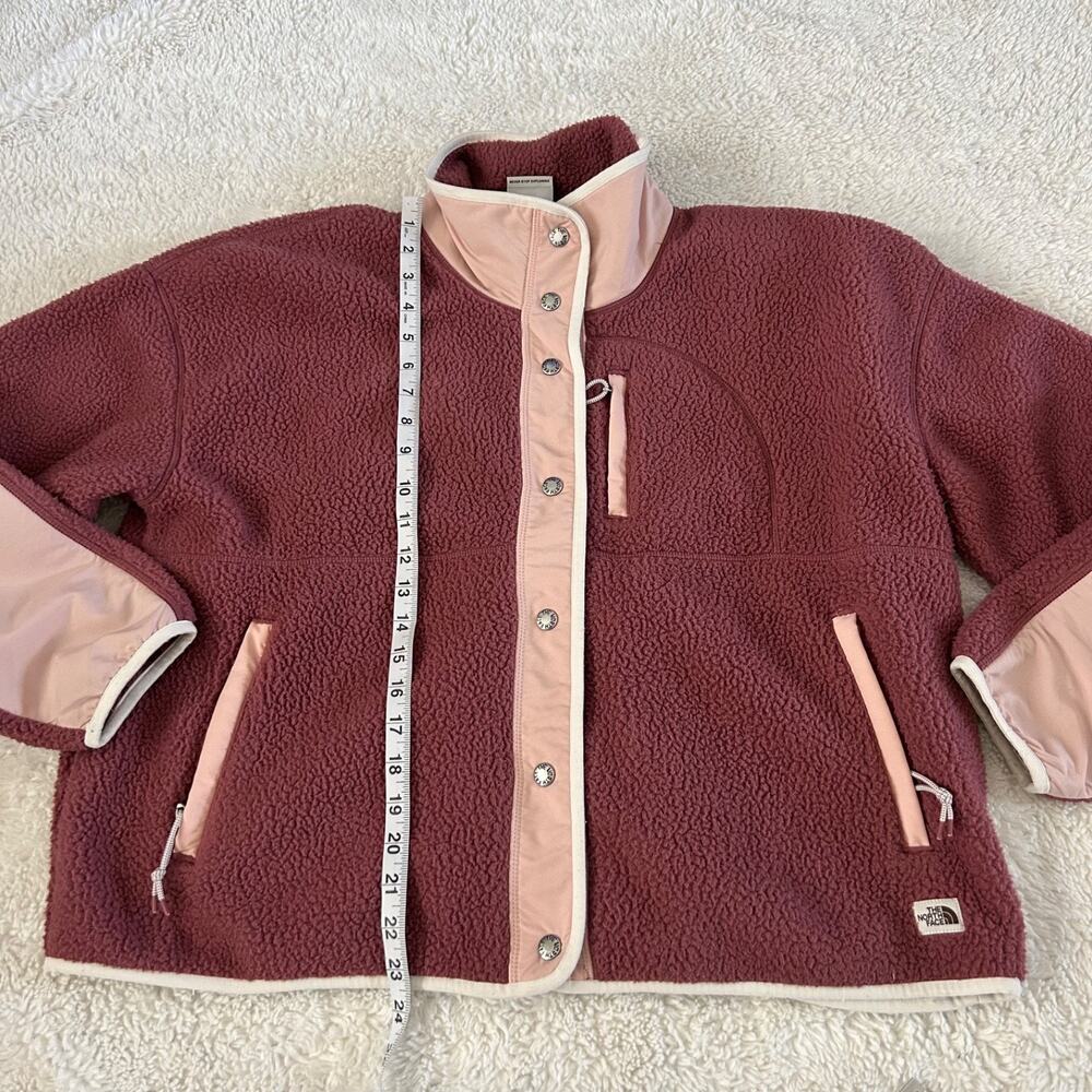 North Face Women Deep Pile Fleece Full Zip Pink L Gorpcore Hiking Casual Outdoor - Picture 4 of 6